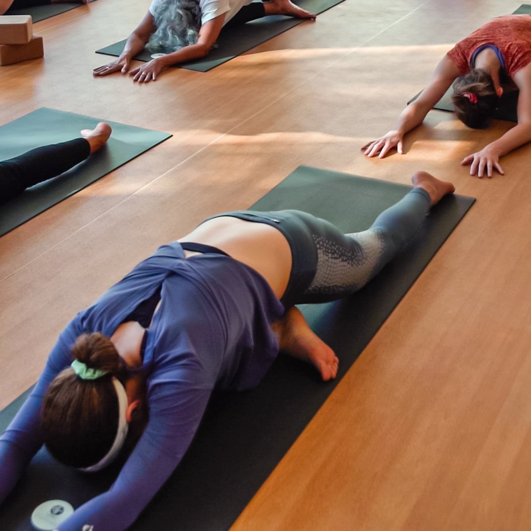 Morning yoga stretch exercise